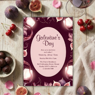 Figur av Moody Berry Galentine’s Dag Vin Natt Inbjudningar