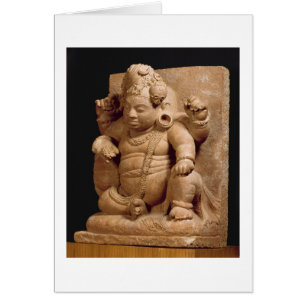 Figur av Siva som Vamana, röd Mansar Maharashtra Hälsningskort