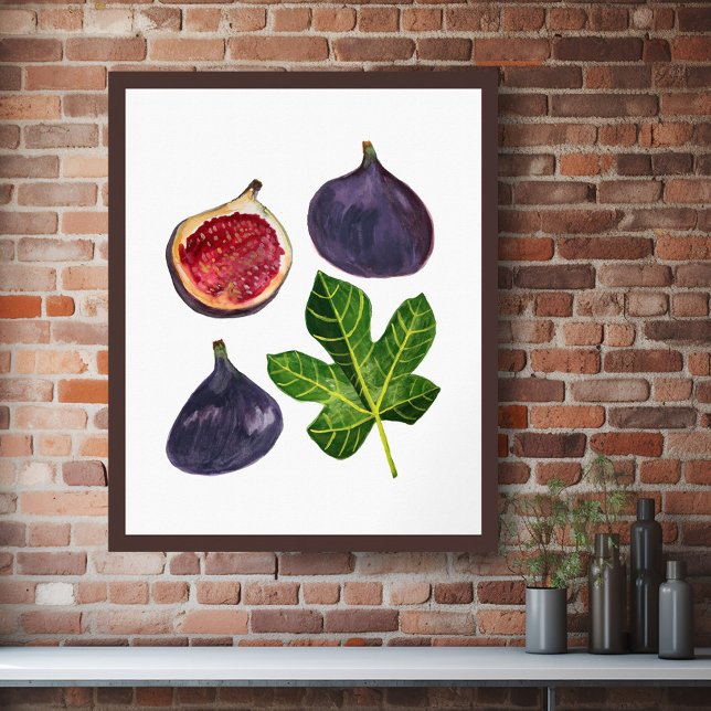 Figur för Fruktig vattenfärgsbild Poster (Figs Fall Fruity Watercolor Wall Art Poster
)