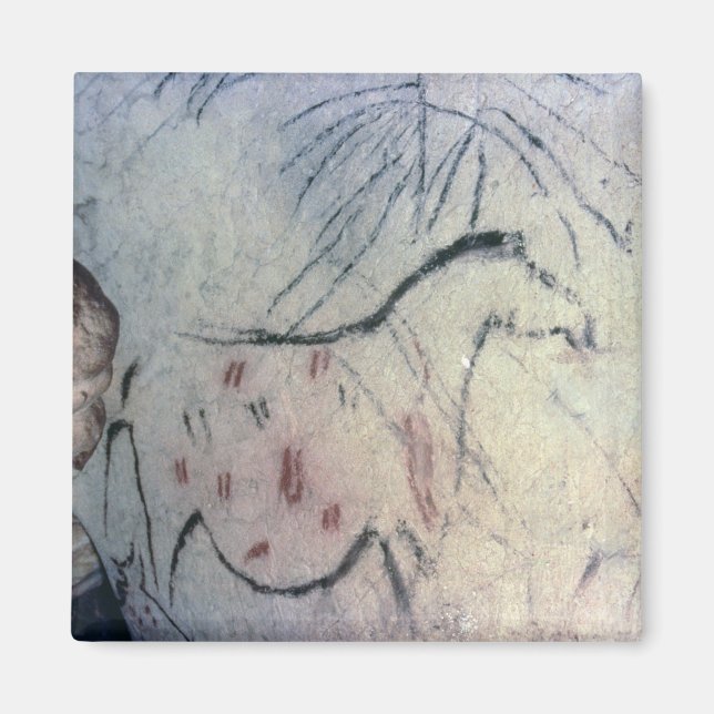 Figur i en dräktig sto med parallelllinemarki magnet (Framsidan)