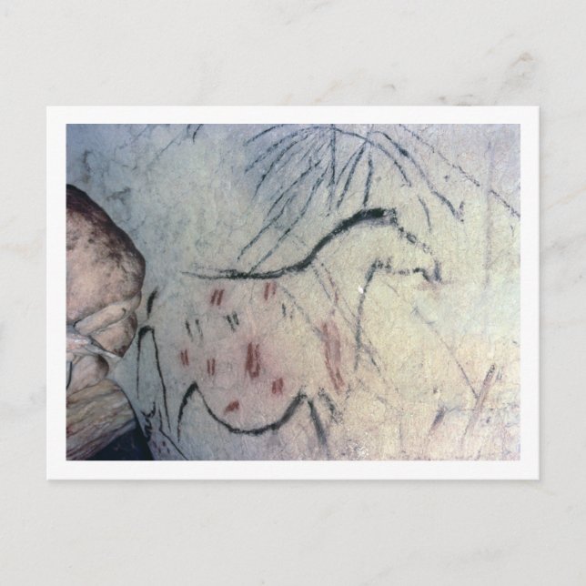 Figur i en dräktig sto med parallelllinemarki vykort (Framsida)