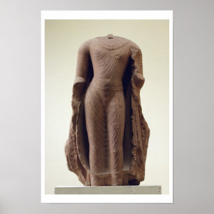 Figur i en stående Buddha, Jamalpur, Mathura (re Poster