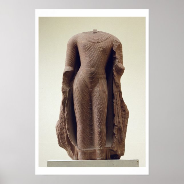 Figur i en stående Buddha, Jamalpur, Mathura (re Poster (Framsidan)