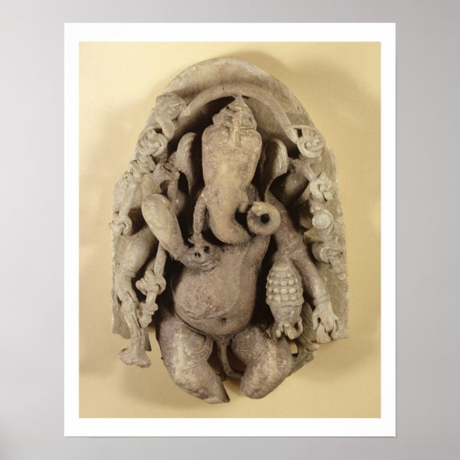 Figur i Ganapati, Chandella Dynasty (sandsten) Poster (Framsidan)