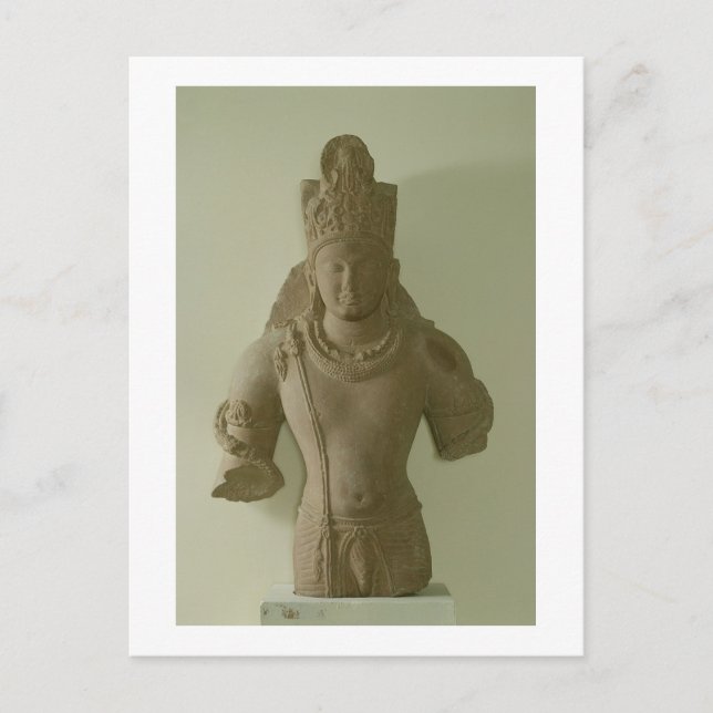 Figur i Lord Vishnu, Mathura (röd sandsten) Vykort (Framsida)