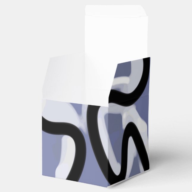 Figur med Kattdjur: Abstrakt Blue, Orange, B & W Presentaskar (Öppnad)