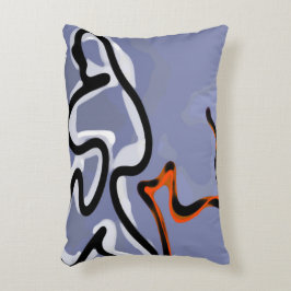 Figur med Kattdjur: Abstrakt Blue, Orange, B & W Prydnadskudde