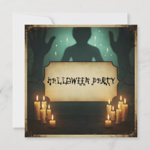 Figur med Placque Halloween fest Inbjudningar