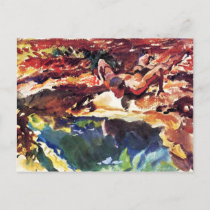 Figur och Bassäng av Sargent Vykort