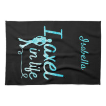 Figur Skate blade Towel Axel i levande blått