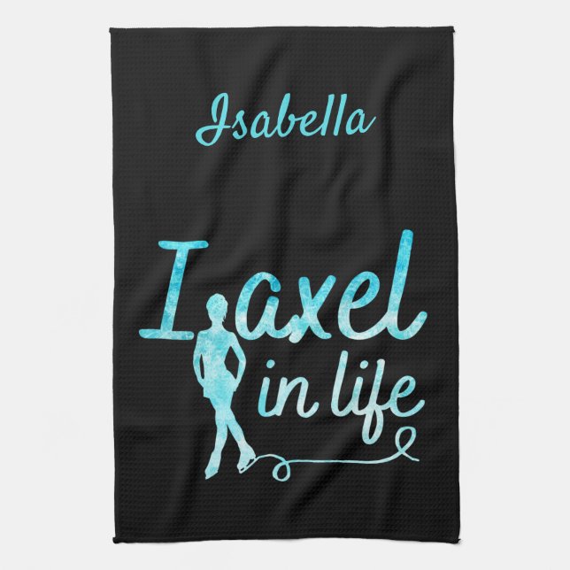 Figur Skate blade Towel Axel i levande blått Kökshandduk (Vertikal)