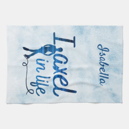 Figur Skate blade Towel Axel i livblåa skuggor Kökshandduk