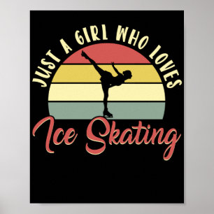 Figur Skater bara en flicka som Kärlek Ice Sking Poster