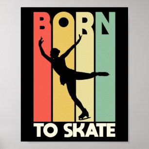 Figur Skater född till isskifferskal Poster