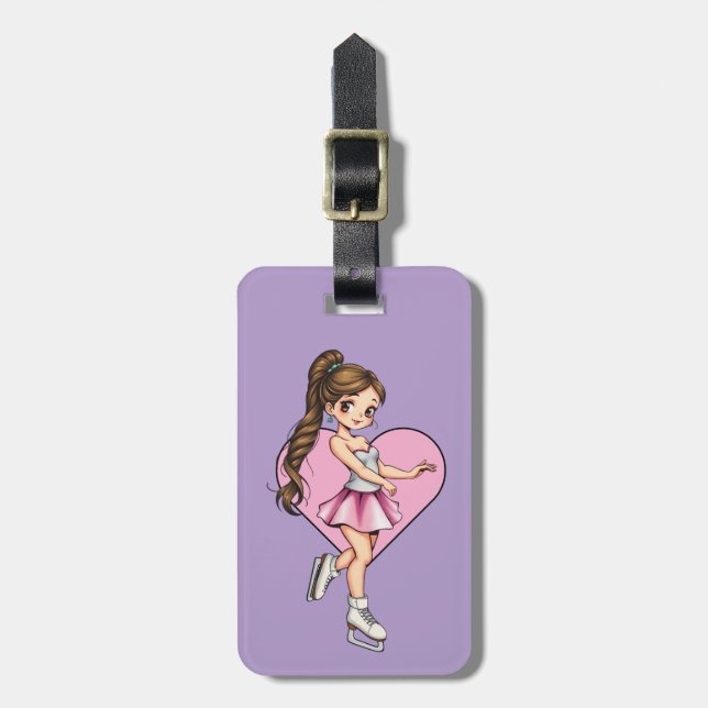 Figur Skater Luggage Tag-Anpassningsbar Bagagebricka (Vertikal Framsida)
