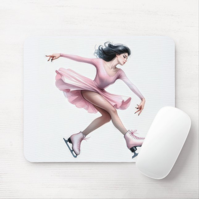 Figur Skater med Rosa isskiffer Musmatta (Med mus)
