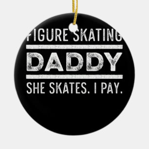 Figur Skater Pappa Ice Skating Skate Team Julgransprydnad Keramik