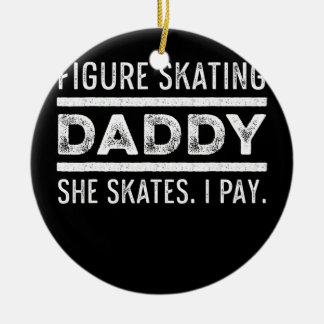 Figur Skater Pappa Ice Skating Skate Team Julgransprydnad Keramik