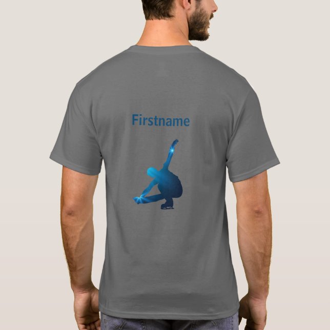 Figur skater T-Shirt - Blå stjärna Kant (Baksida)