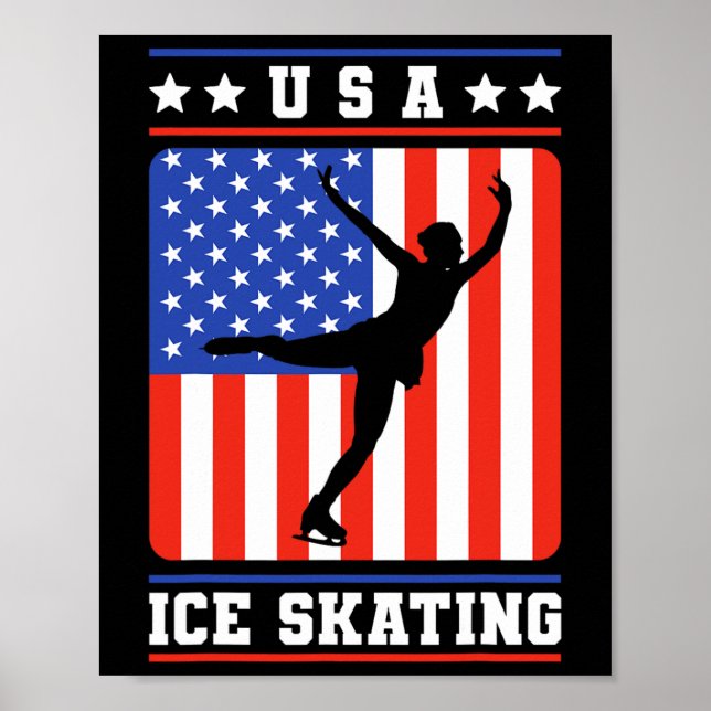 Figur Skater Usa Ice Skating Poster (Framsidan)