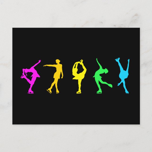 Figur Skaters Pastel Rainbow Vykort (Framsida)