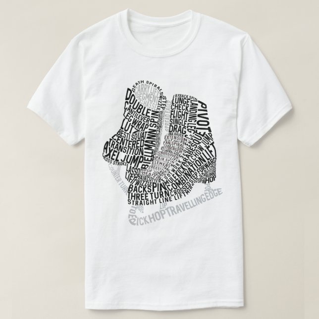 Figur Skates Ord Art Ice Skating T Shirt (Design framsida)