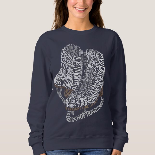 Figur Skates Ord Art Ice Skating T Shirt (Framsida)