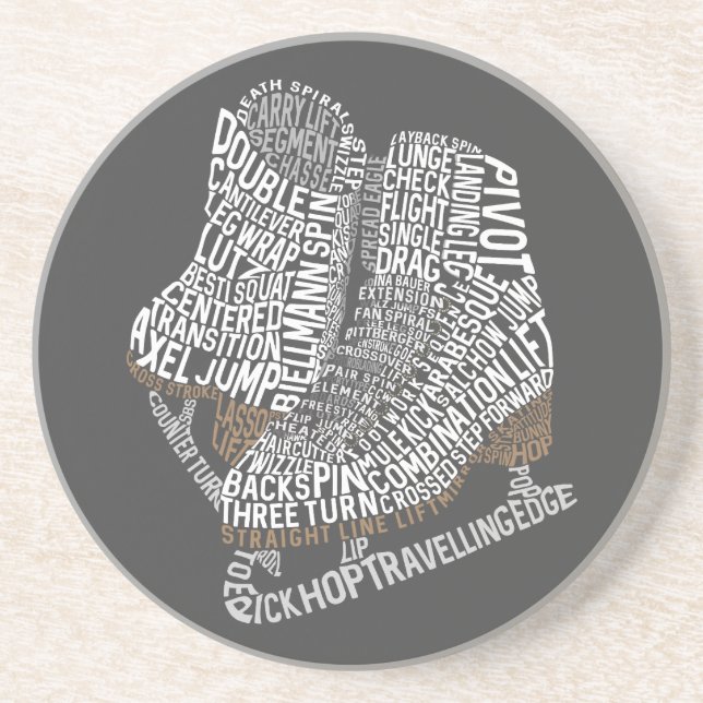 Figur Skates Ord Art Ice Skating Underlägg (Framsidan)