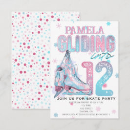 Figur Skating 12:e Födelsedagsfest inbjudan