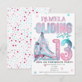 Figur Skating 13:e Födelsedagsfest inbjudan
