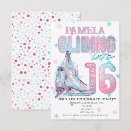 Figur Skating 16:e Födelsedagsfest inbjudan
