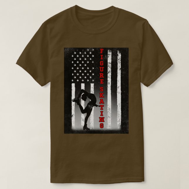 FIGUR SKATING AMERICAN FLAGGA BLACK T SHIRT (Design framsida)