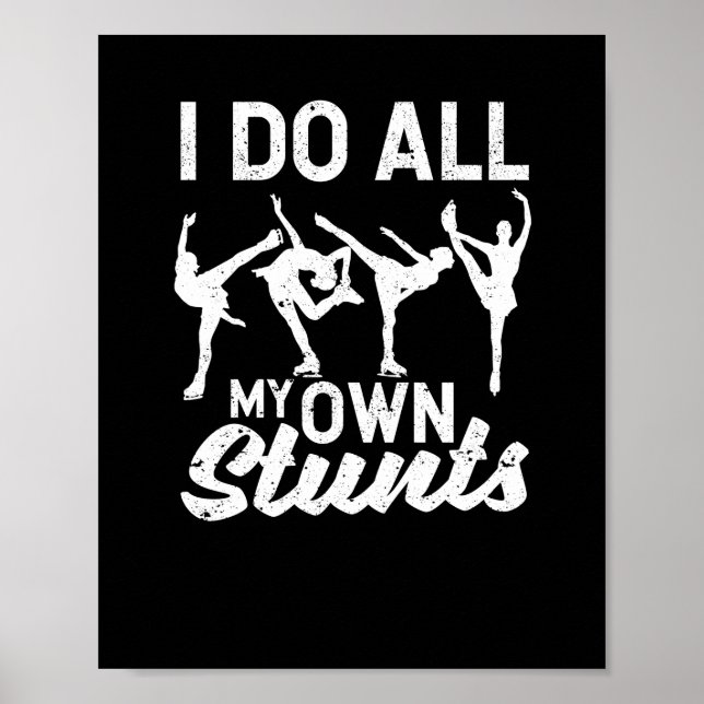 Figur Skating Cute Funny Ice Skater Poster (Framsidan)