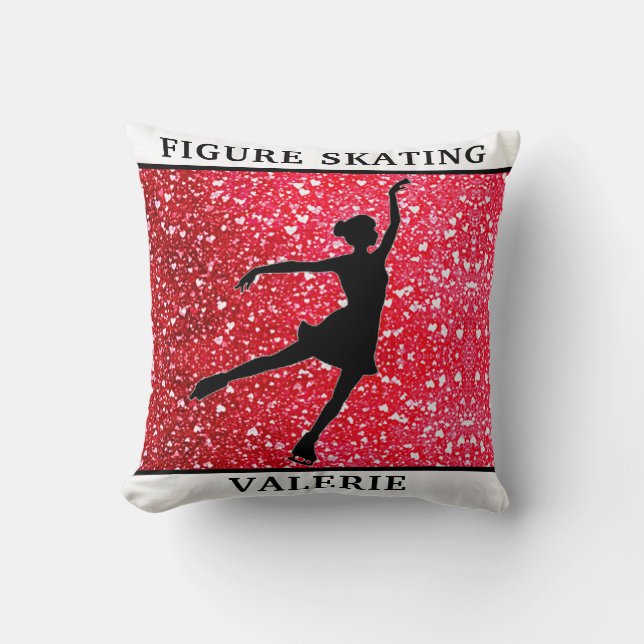 Figur Skating Dekorativ kudde w/Namn (Framsida)