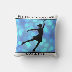 Figur Skating Dekorativ kudde w/Namn