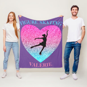 Figur Skating Fleece Blanket w/ Personlig Namn