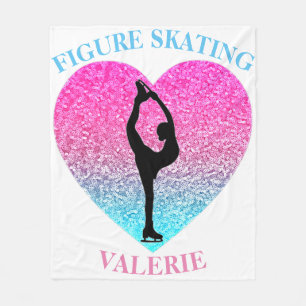 Figur Skating Fleece Blanket w/ Personlig Namn