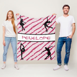 Figur Skating Girl Peppermint Sprinkle Rosa Fleecefilt