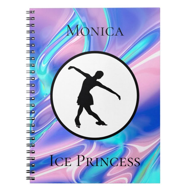Figur Skating ’Ice Princess’ Anpassningsbar Notebo Anteckningsbok (Framsidan)