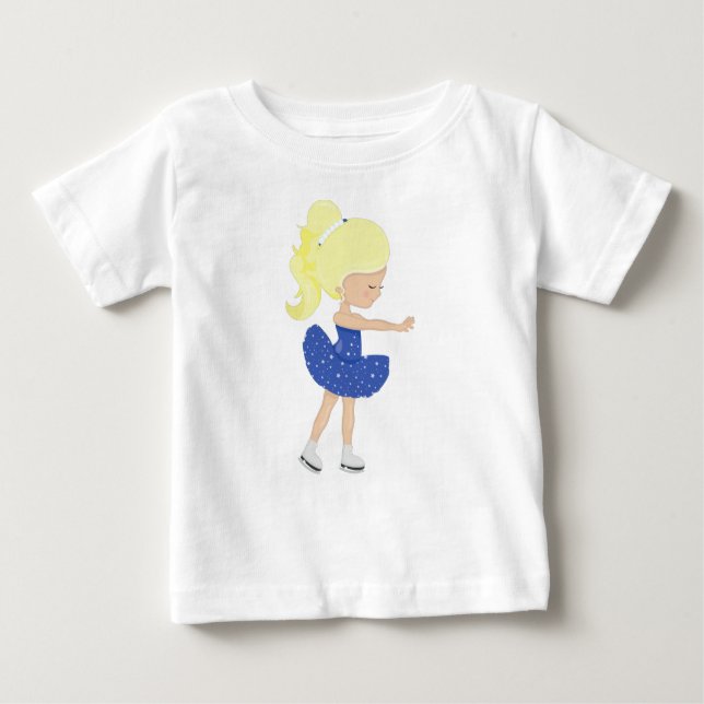 Figur Skating, Ice Skating Girl, Blonde Hair T Shirt (Framsida)