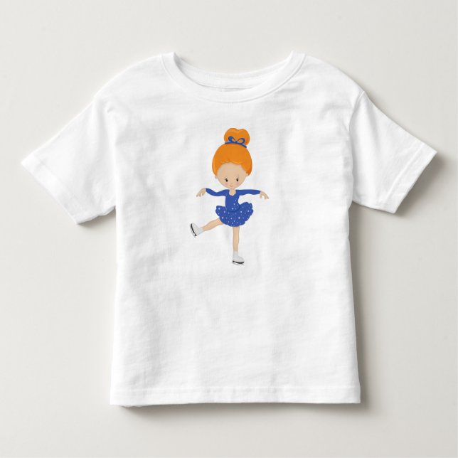 Figur Skating, Ice Skating Girl, Orange Hair T Shirt (Framsida)
