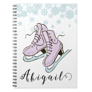 Figur Skating Ice Skating-skridskor eget namn Anteckningsbok
