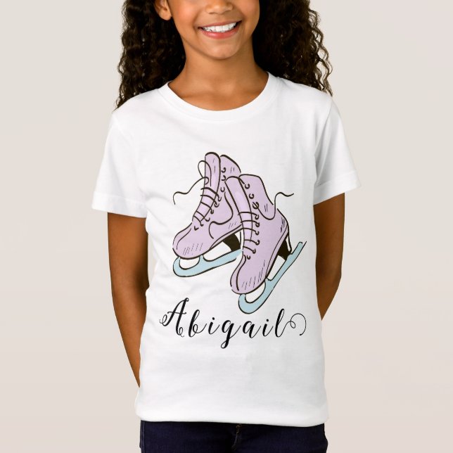 Figur Skating Ice Skating-skridskor eget namn T Shirt (Framsida)