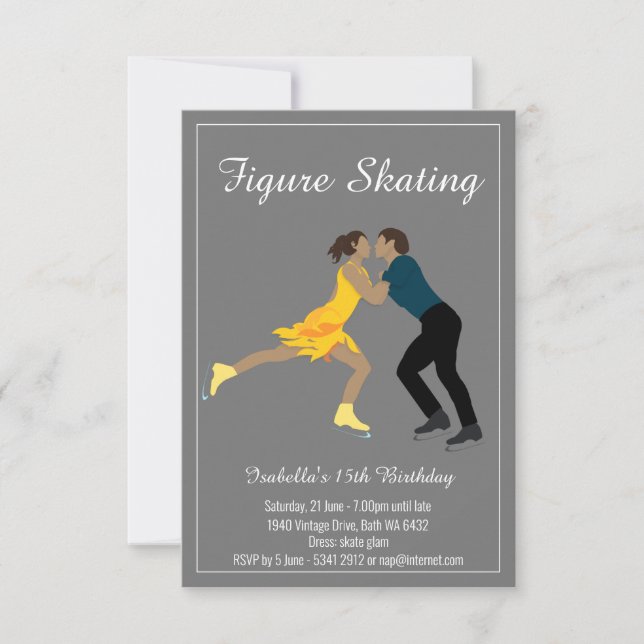 Figur Skating Inbjudningar (Framsida)