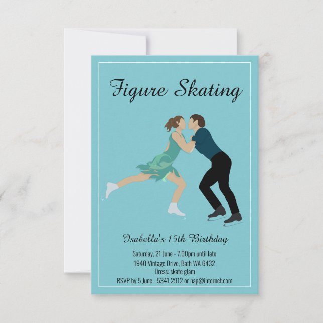 Figur Skating Inbjudningar (Framsida)