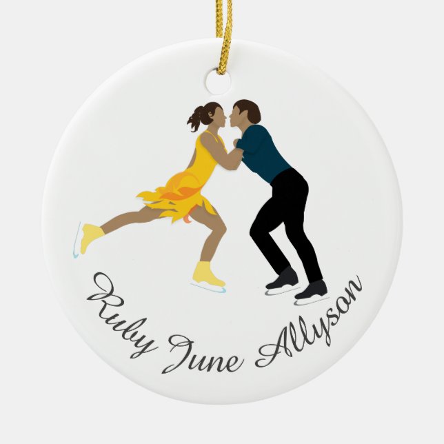 Figur Skating Julgransprydnad Keramik (Framsidan)