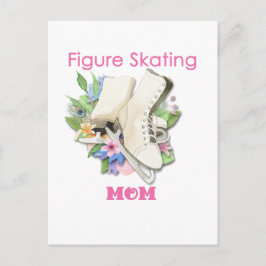 Figur Skating Mamma Gift Best Rosa Vykort