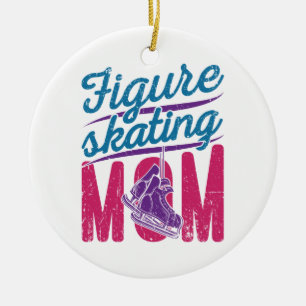 Figur Skating Mamma Ice Skating Mor Mamma Julgransprydnad Keramik