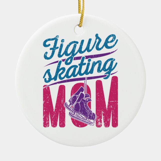 Figur Skating Mamma Ice Skating Mor Mamma Julgransprydnad Keramik (Framsidan)