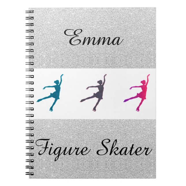 Figur Skating Silver Gnistra Anteckningsbok (Framsidan)